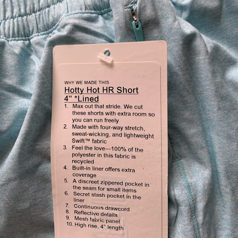 LULULEMON HIGH RISE HOTTY HOT SHORT 4”-ICING BLUE - Picture 14 of 16